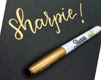 Sharpie METALLIC GOLD fine point marker | Sharpie permanent gold marker for art projects & crafting | opaque, quick dry, non-toxic