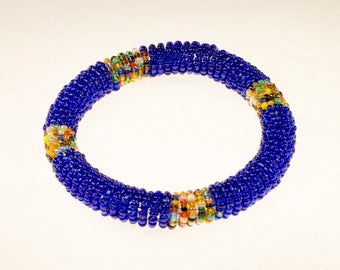 Dark Blue Beaded Bracelet