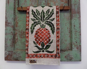 KAY DEE TOWEL • Pineapple Towel • Linen Towel • Hand Printed Towel • Kitchen Towel • Lois Long • Linen Dish Towel • The Whiskered Kitten