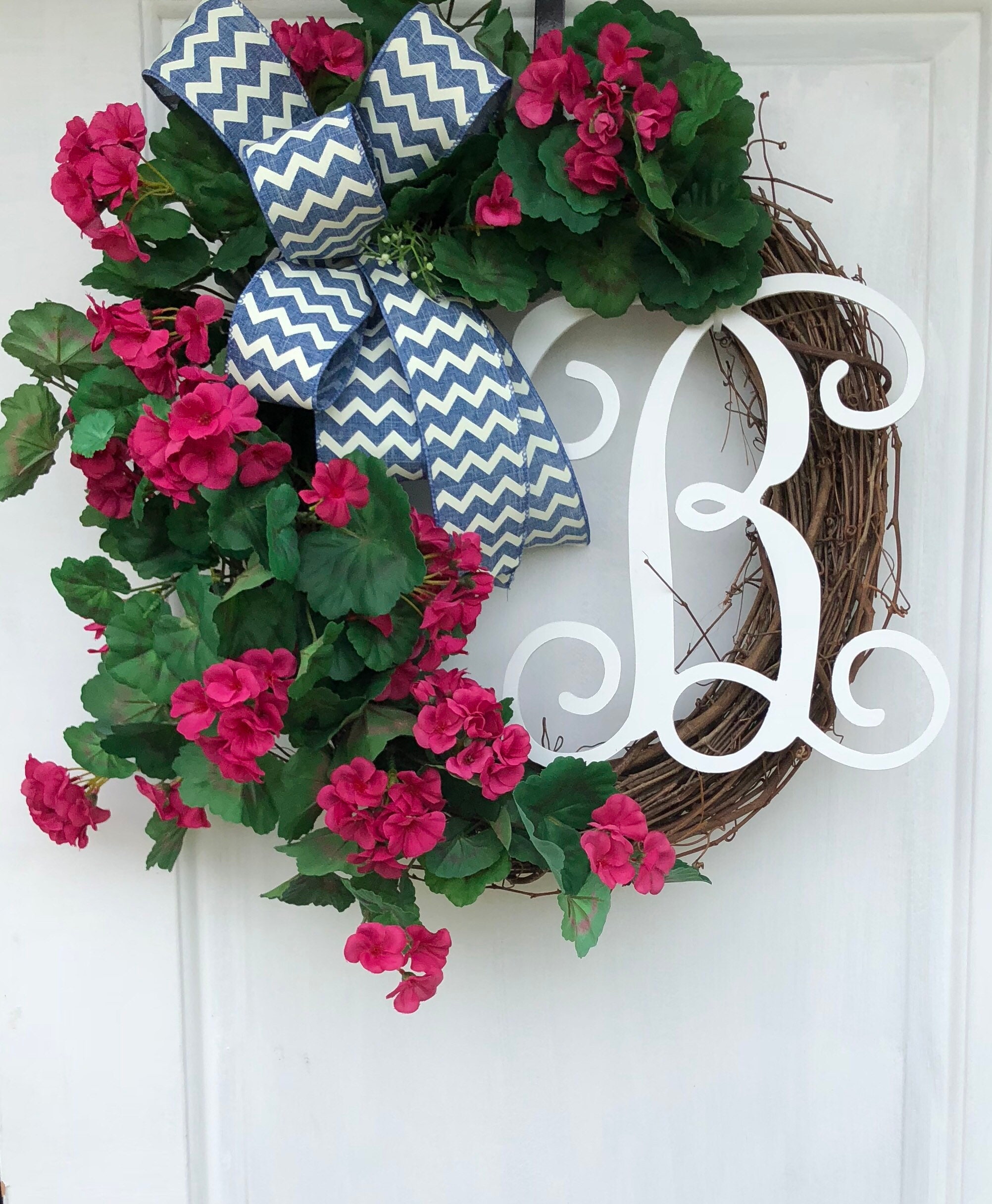 Monogram Wreath- Summer Wreath-Grapevine Wreath-Wreath For Front Door ...