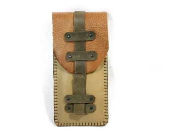 Leder- Etui für Schreibzeug / Stifte - Federmäppchen / Mäppchen / Ledermäppchen
