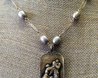 1918 WWI French Charity Medal for Children of Soldiers Necklace