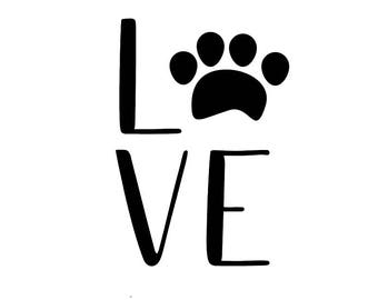 Download Dog paw with heart svg Paw print svg Dog svg Heart svg Pet