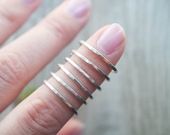 Sterling Silver Stacking ring | Silver stacking ring | hammered stacking ring | Silver ring set