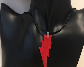 Red Lightning Bolt Necklace