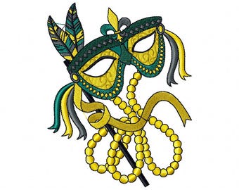 Feather Masquerade - Mardi Gras Collection #04 Machine Embroidery Design