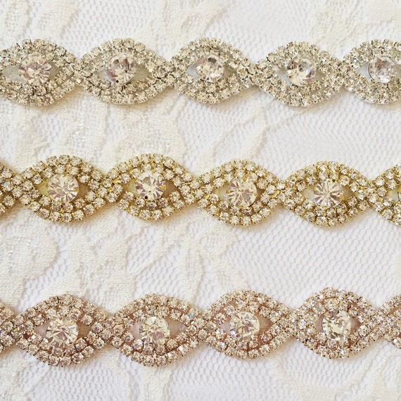 Crystal Rhinestone Trim by the Yard and Half Yard Wholesale