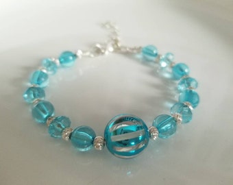 Blue bangle bracelet