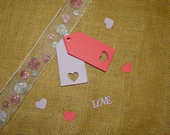 30 Heart Tags - Gift Tags, Favor Tags, Scrapbooking
