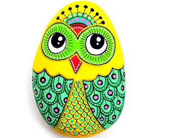 Hand Painted Stone Owl *Sassi dell'Adriatico (Adriatic Sea)