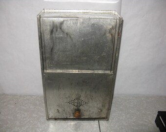 Vintage metal flower bin drawer for hoosier style cabinet