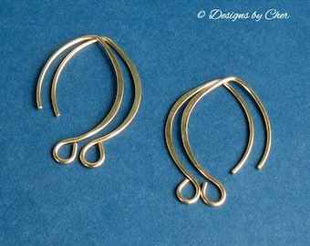 Handmade 14kt Gold Filled Almond Earwires, Hammered (20 gauge) Marquis Shape (2pr) Artisan Jewelry Findings MTO