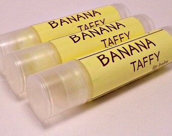 Banana Taffy Lip Balm - Natural Chapstick - Shea & Cocoa Butter - Fun Kids Gift - Stocking Stuffer - Lipbalm for Kids