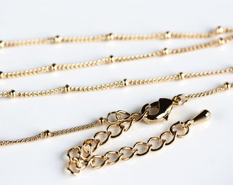 2455 Delicate snake chain 1 mm Chain with clasp Gold finished