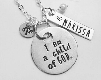 Personalized Custom Hand Stamped Necklace With One Name Plate