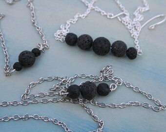 Essential Oil Diffuser Necklace, Aromatherapy Necklace, Natural Lava Bead Necklace, Diffuser Chain, Lava Stone Necklace, Minimalist