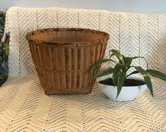 Large Two Tone Wicker Basket