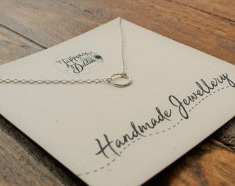 Circle Choker Necklace// Handmade sterling silver// Layering Necklace