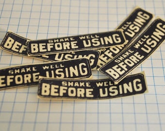 Vintage Pharmacy Label Shake Well Before Using 20 Little Labels in the Listing Old Labels for Bottles