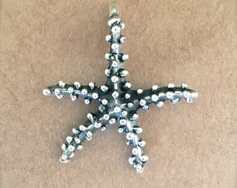 Silver Starfish Pendant, Sterling Silver Pendant, Starfish Pendant, Mermaid Necklace, Starfish Jewelry, Silver Starfish Necklace, Starfish