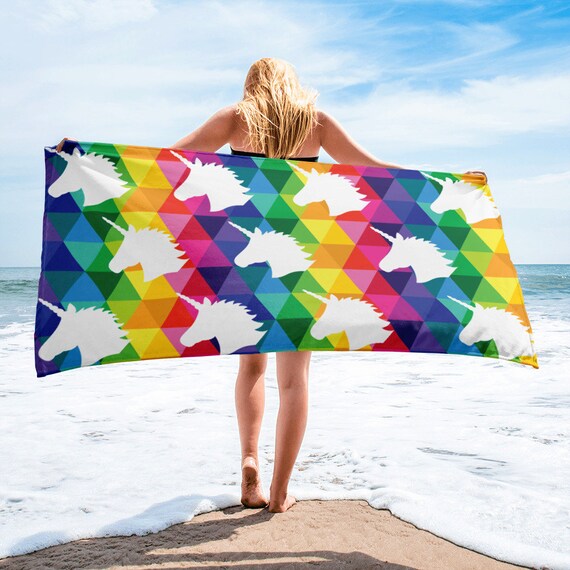 Unicorn Beach Towel for Anyone Rainbow Towel Gift