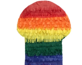 Sale! Ready to Ship 2-D Rainbow Pecker Pinata 24" Tall Gag Gifts LGBT