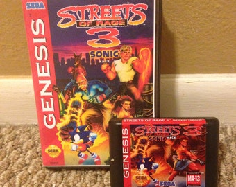 Streets of Rage 3 Sonic Hack Fan Made Custom Sega Genesis Game. 16bit