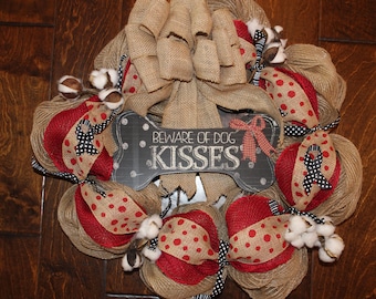 Beware of Dog Kisses Wreath