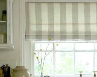 150# Nate Berkus Gray & White Stripe Roman Shade (#2 Best Seller)