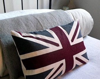 Hand printed New heritage union jack cushion cover.
