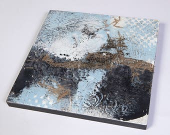 Abstract Encaustic Painting // "Cyclone"