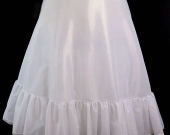 White Victorian Petticoat, Adjustable Waist Sizes 24"-35"