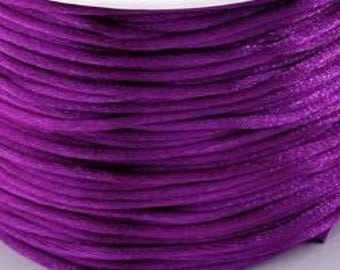 10M / 11 Yd 1mm CARDINAL PURPLE Satin Rattail Cord, Kumihimo Cord, Macrame Cord, Chinese Knotting, Friendship Bracelet, stringing supplies