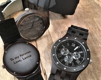Mens Wood Watch Mens Wooden Watch Watches For Men Engraved Mens Watch Personalized Watch Engraved Mens Gift Personalized Gift For Boyfriend