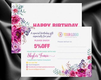 LLR kit,Custom Birthday Card, Flower Rose Boho, LLR Marketing kit, Branding, Marketing for Consultant | MKBI_17
