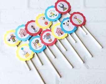 Carnival Theme Party - Carnival Cupcake Toppers - Carnival Party Decorations - Circus Theme Party - Circus Tent Birthday - Circus Party
