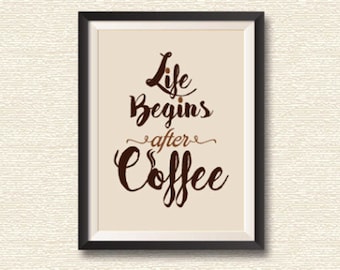 Coffee quote poster | Etsy