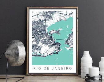 Rio De Janeiro Map / Rio De Janeiro Poster / Rio De Janeiro Print /Map Art/ Rio De Janeiro Poster / Rio / Rio Poster / Rio De Janeiro Art