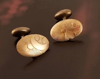 Antique Victorian Mason Howard Bean Back Cufflinks