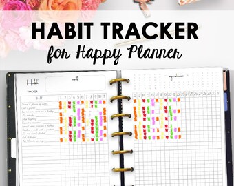 Habit Tracker for Happy Planner, Printable Habit Tracker, Printables for Happy Planner Monthly Habits, Monthly Plan, 7 x 9, Instant Download