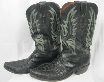 Black Alligator Leather Lucchese Boots 1883 Size 10 1/2 D