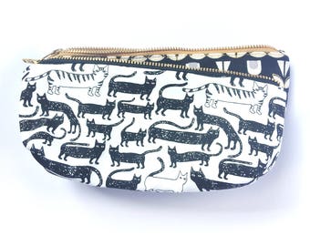 Cute Cat Pencil Case - Cat Lover Bag Gifts for women- Canvas Zipper Pencil Pouch- Pencil Case- Back to School Supplies- Kawaii Cat Gifts