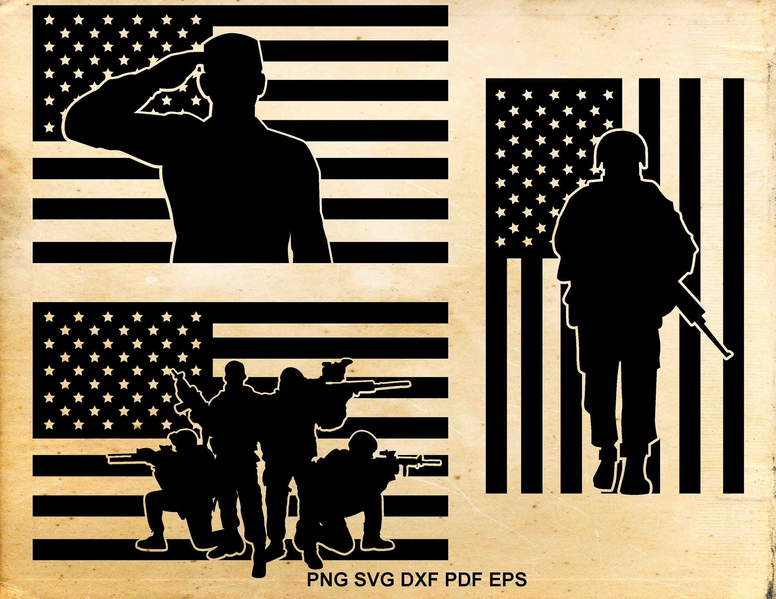 Download American flag svg Fallen soldier 4th of july clipart