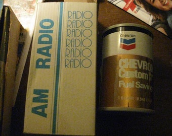 Vintage Chevron Oil Can AM Radio Mint in Box
