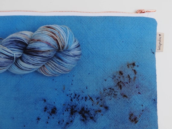Superwash Merino Wool Project Pouch - Dirty Denim