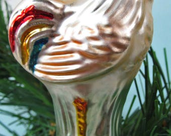 Glass 589 Ornament Clip-on Rooster Inge Glas W Germany Vintage 1980's MINT!