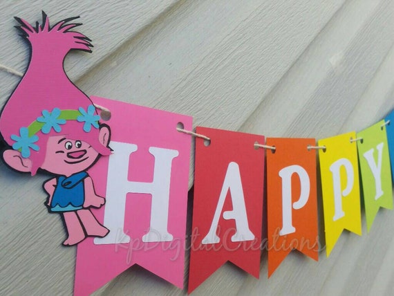 Trolls Birthday Trolls Birthday Banner Trolls Banner Trolls