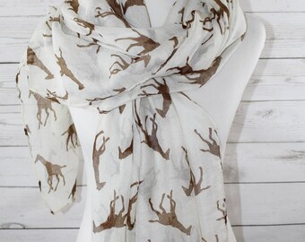 Giraffe Print Scarf, Giraffe Scarf, Light Beige backdrop, Animal Print Scarf, Regular Finish, Year round accessory