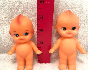 Two Small Plastic Kewpie Dolls