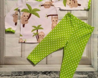 sloths set - baby sloths set - 6-12 month- 0-3 month - 3-6 month - baby set - infant set- sloth - cute baby sloths - exclusive sloth fabric